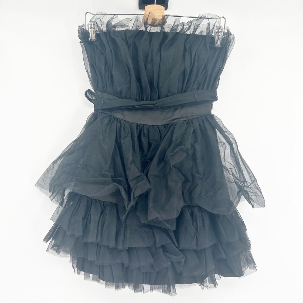 Forever 21 Womens Balletcore Whimsigoth Tulle Ruffle Strapless Mini Dress Size S